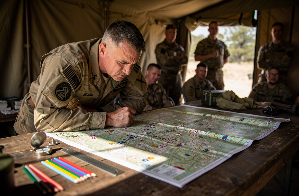 Planification tactique sur carte militaire