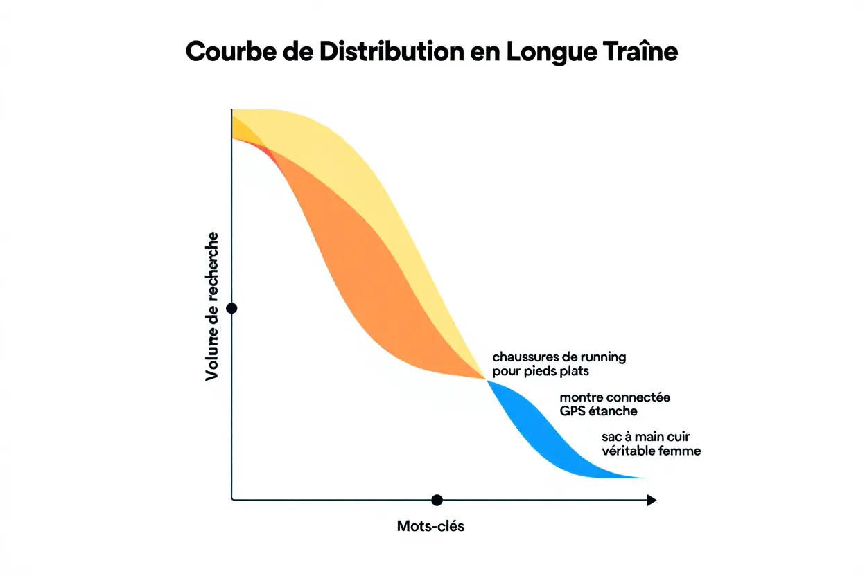 Courbe de distribution longue traîne