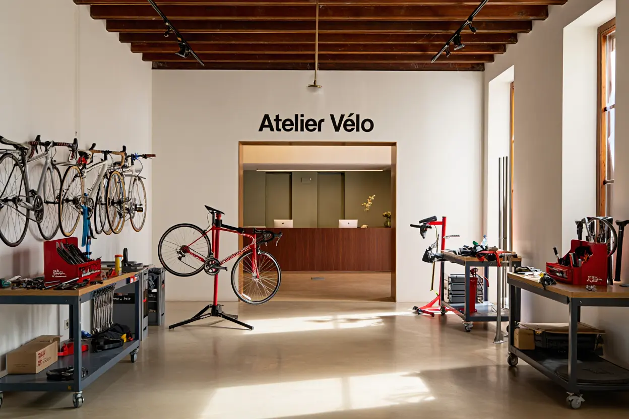 Station de lavage et atelier mécanique professionnel pour vélos