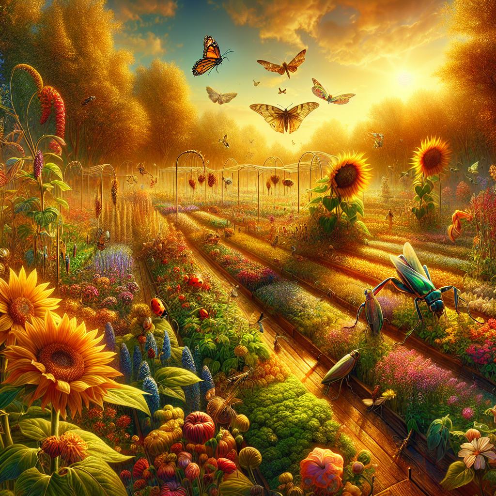 Organic garden with natural pest protection