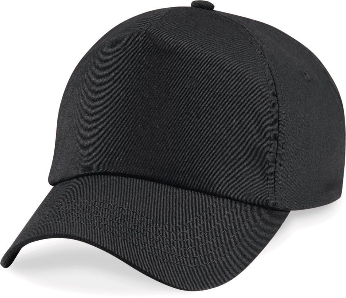 Casquette noir simple, style casquette homme, capuchon basique et visière incurvée, accessoire décontracté.
