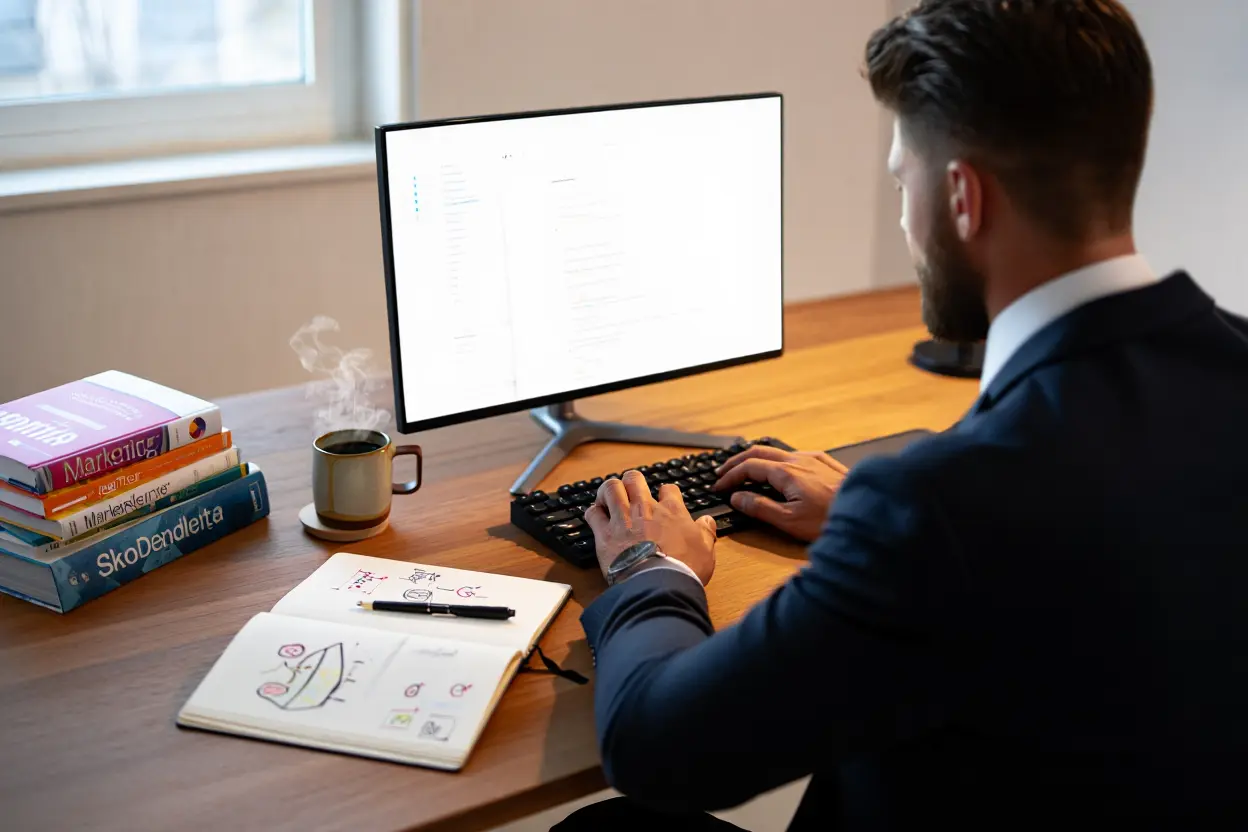 Professionista che scrive meta description efficaci