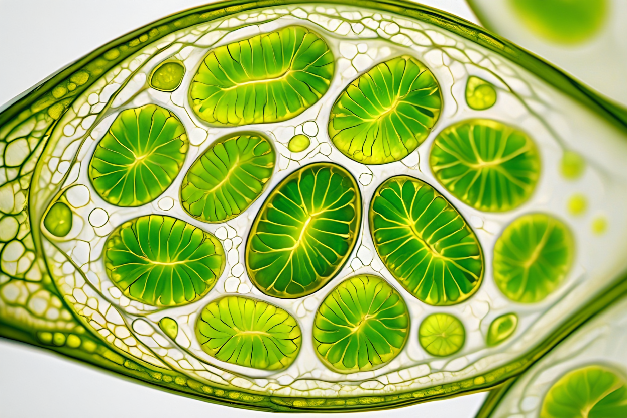 Chloroplastes dans une cellule végétale