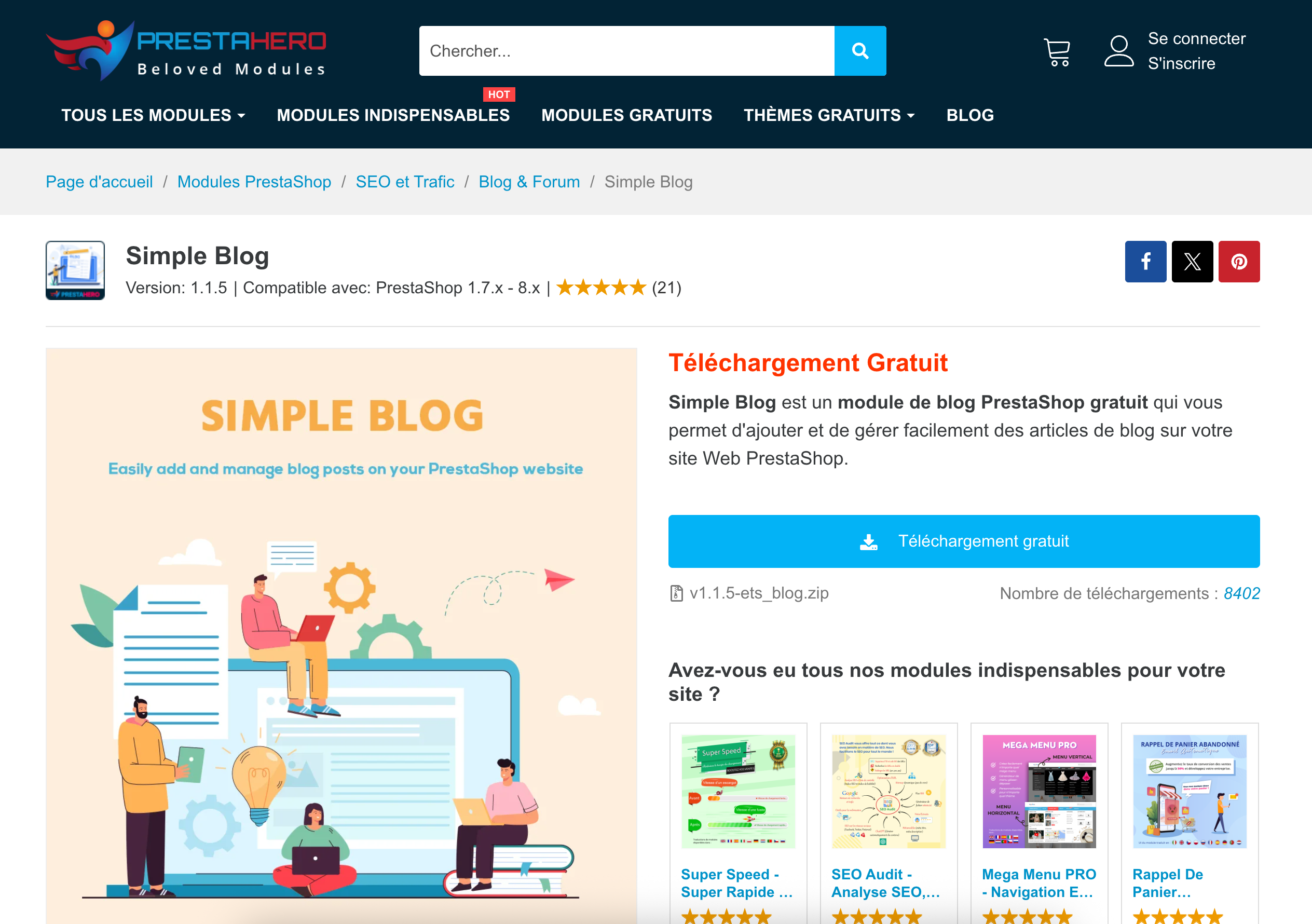Simple Blog de PrestaHero