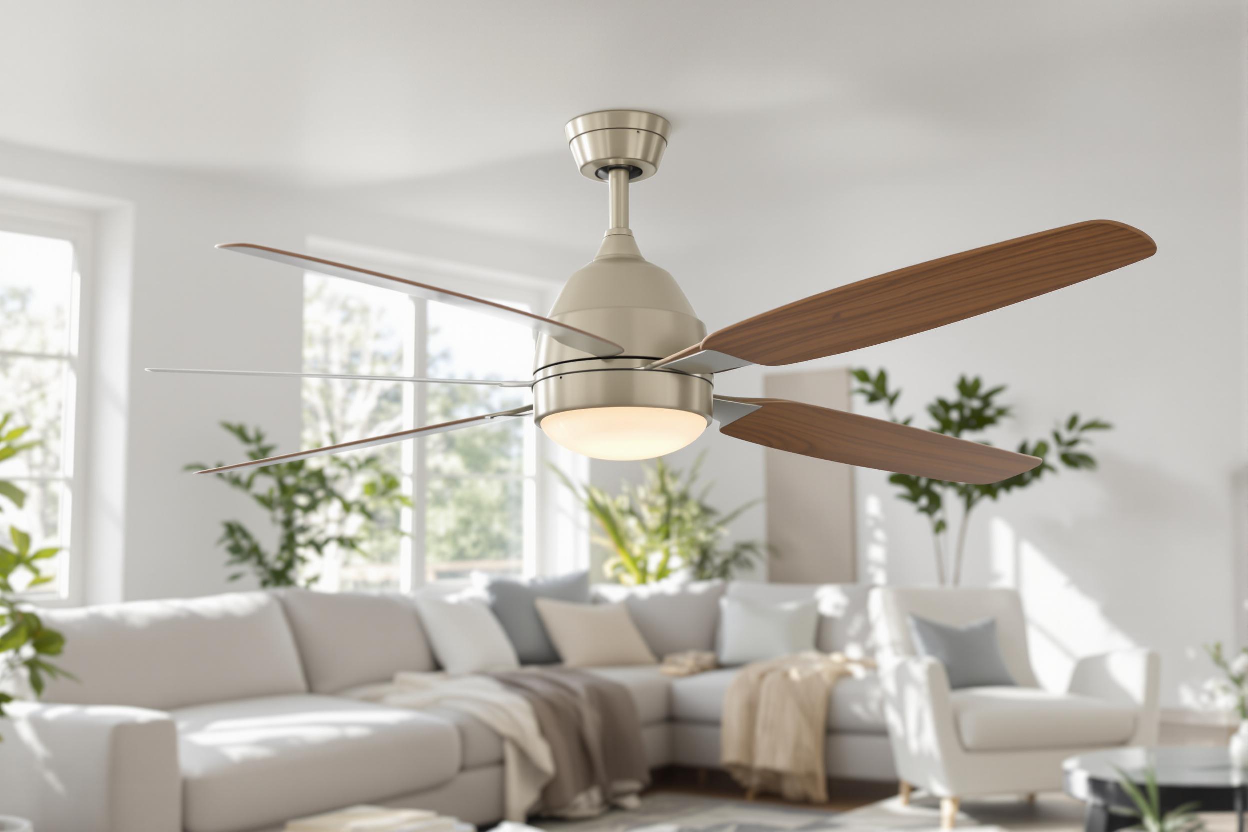 ventilateur plafond moderne dans un salon