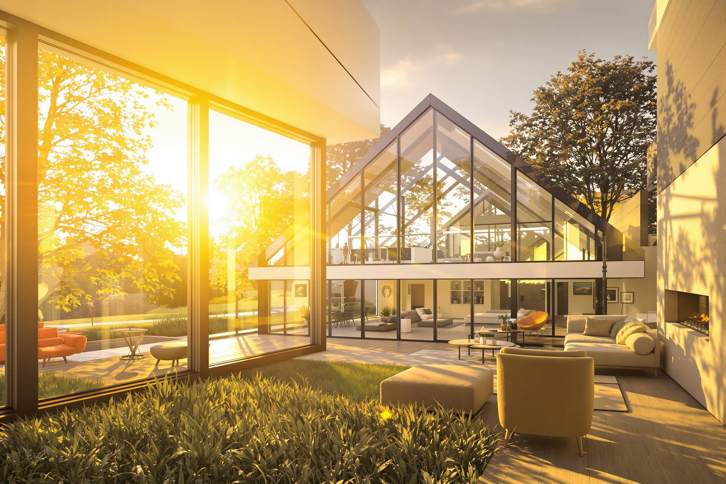 Maison bioclimatique avec conception alignée au soleil