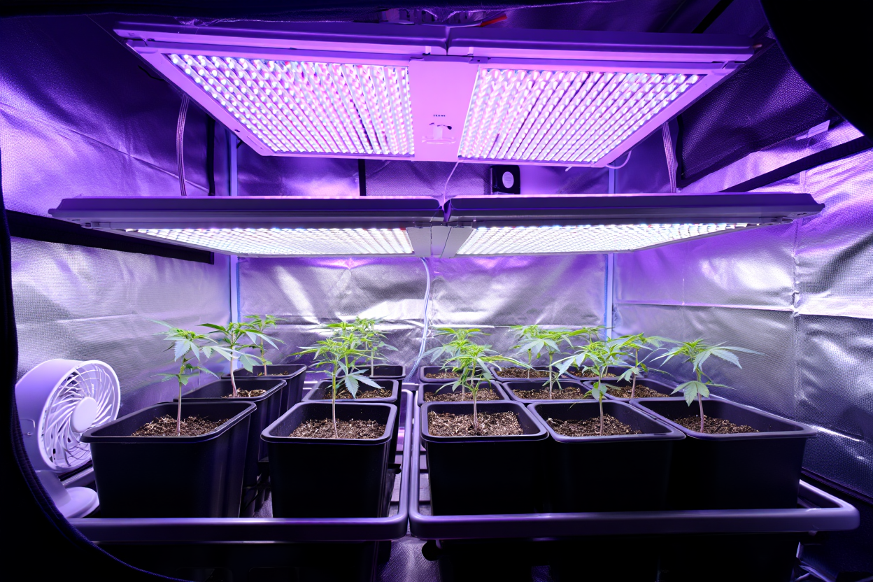 Configuration de culture LED pour semis en espace restreint