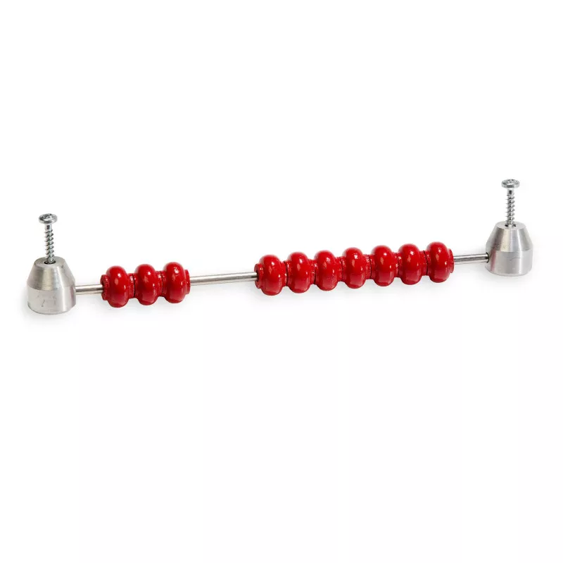 Accessoires baby-foot bonzini: barre d’extension avec poignées rouges et supports métalliques ajustables pour table Bonzini.