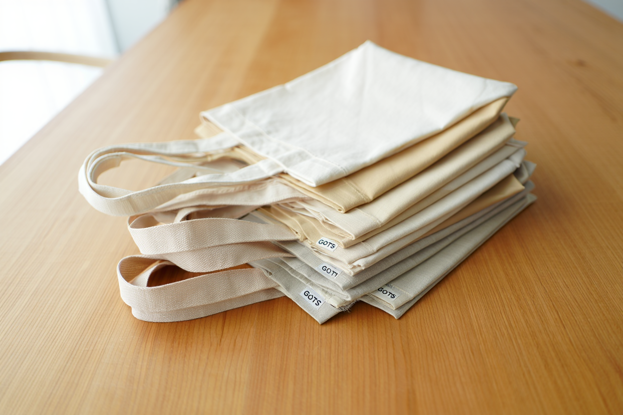 Tote bags en coton biologique certifié GOTS