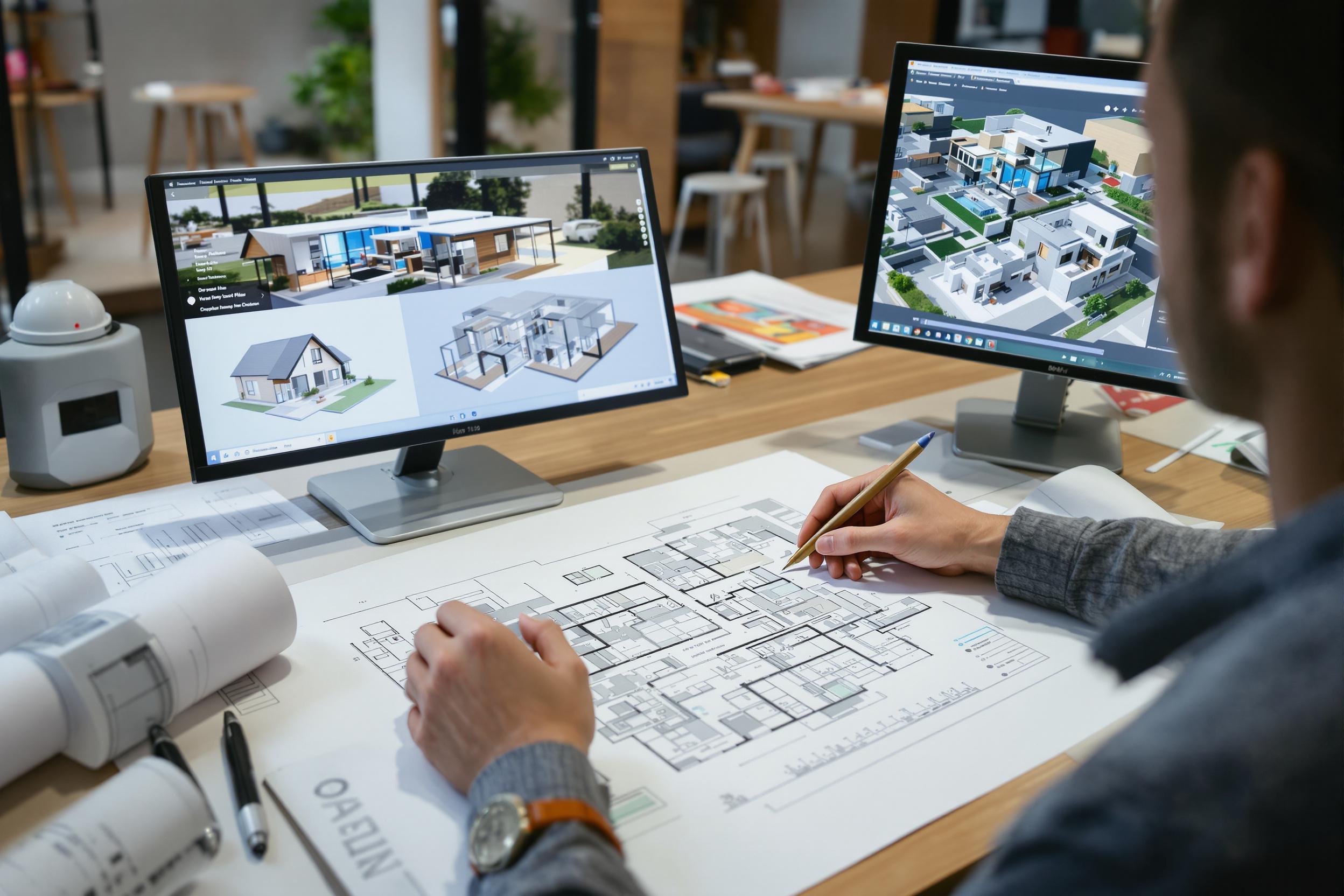 Architecte planifiant une rénovation durable