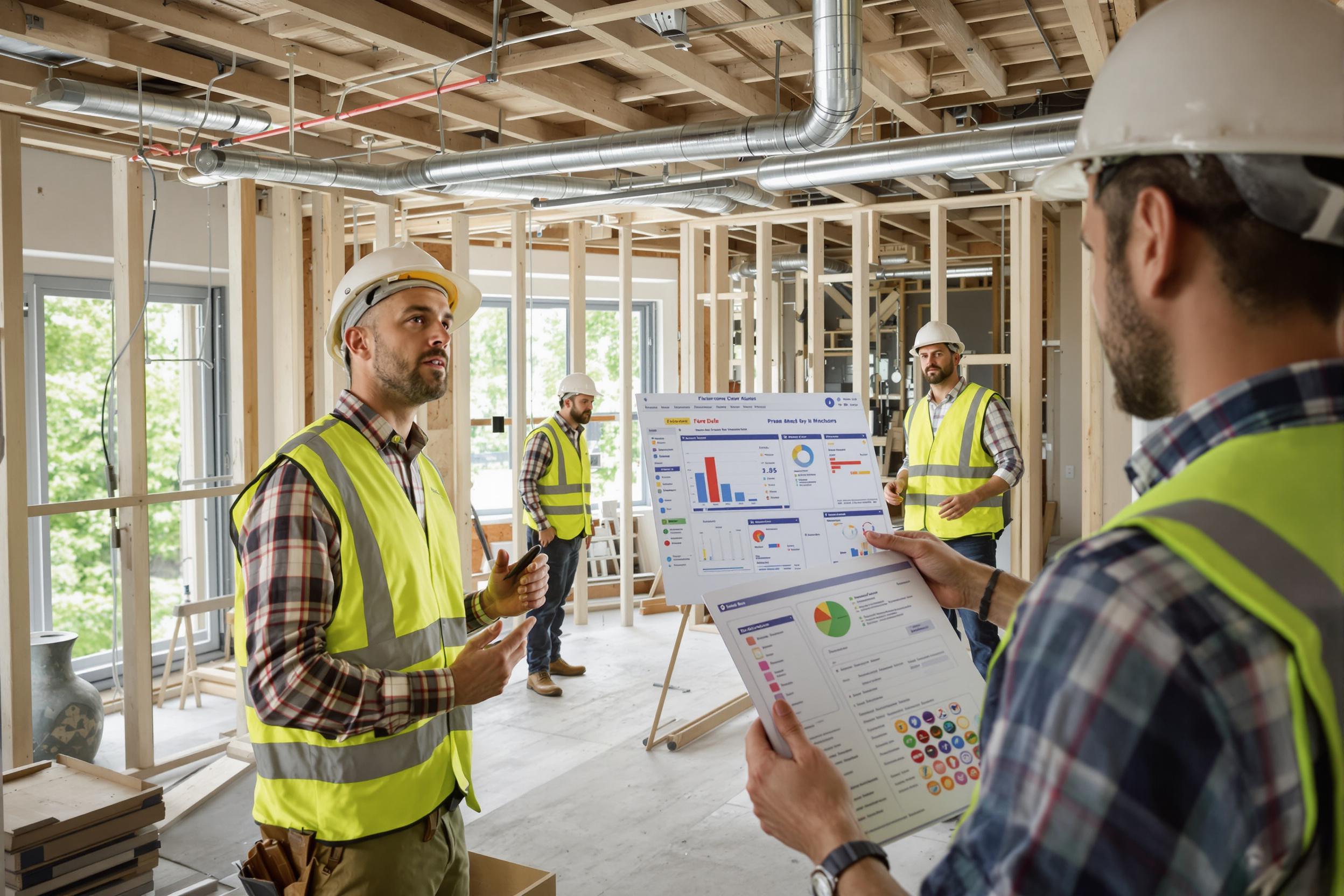 professionals conducting an energy audit on a building