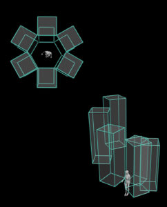 Écran 3D LED - vidéo dans l'espace, transparente et en temps réel