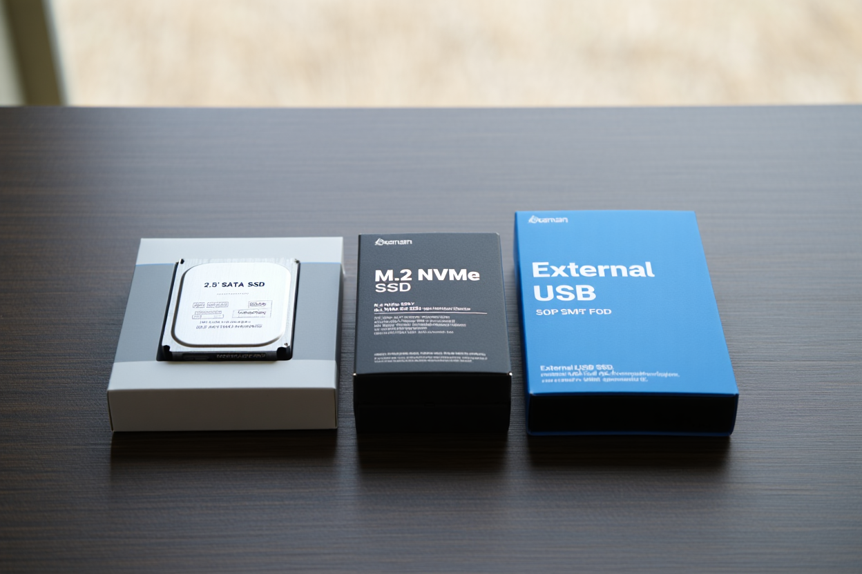 Különböző SSD típusok és méretek