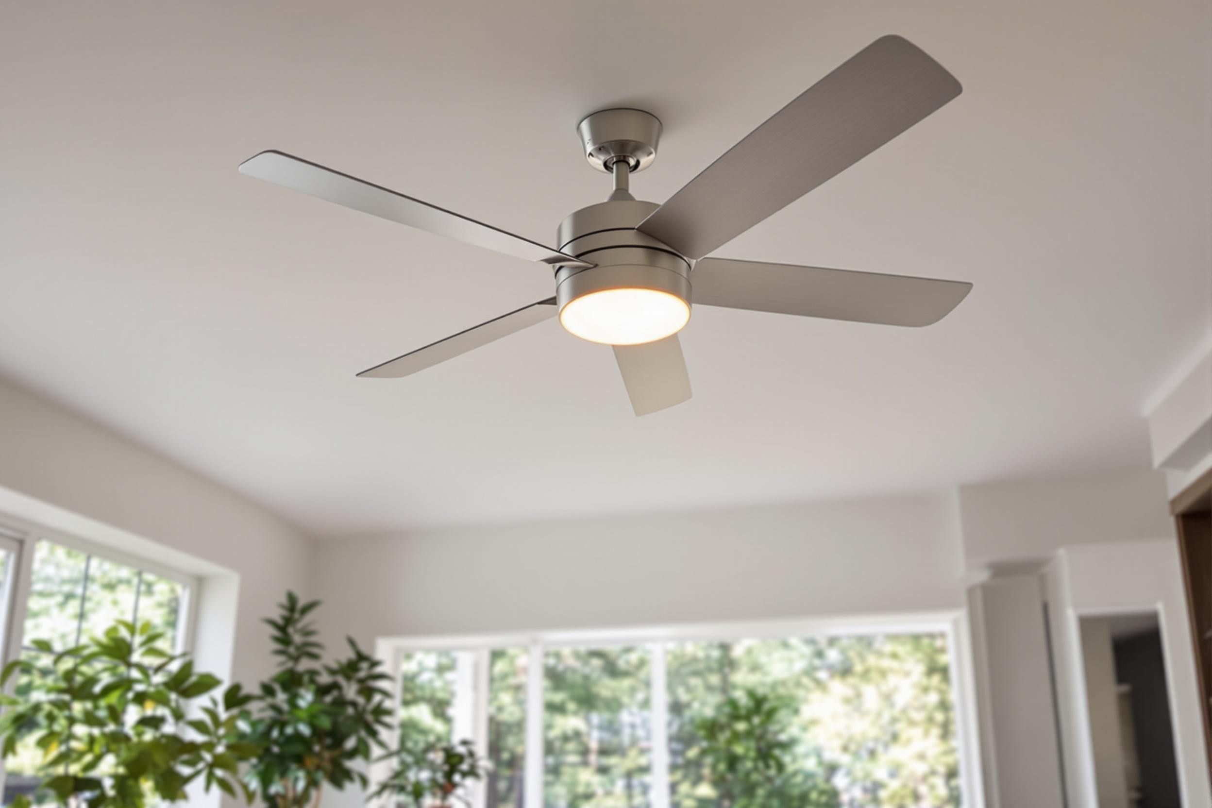 ventilateur de plafond moderne avec éclairage intégré