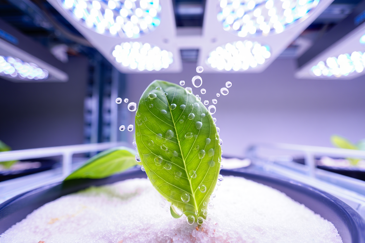 Beschleunigter photosynthetischer Prozess unter LED-Beleuchtung