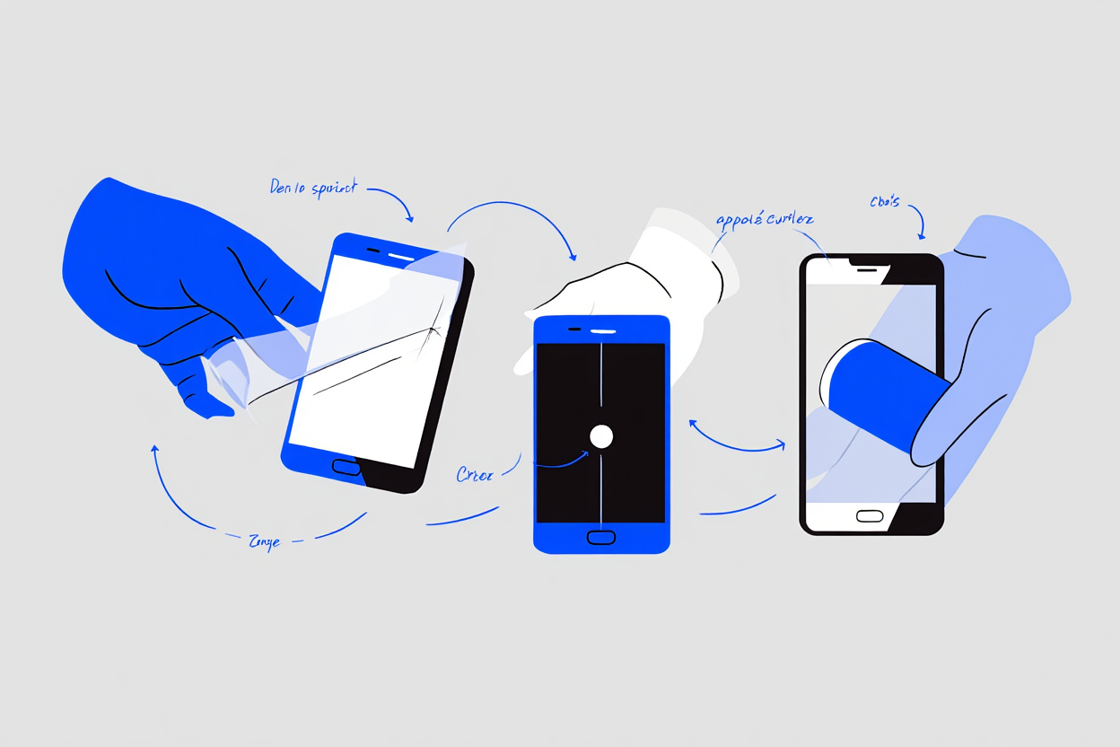 Étapes d'application du verre trempé