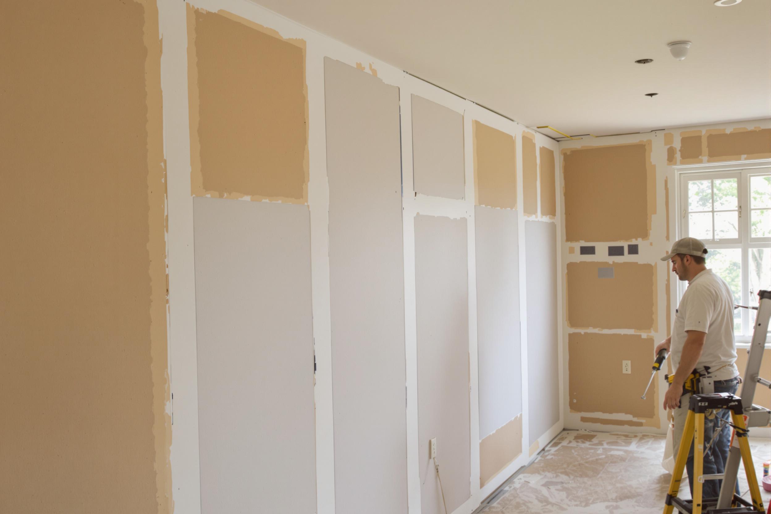 wall being soundproofed