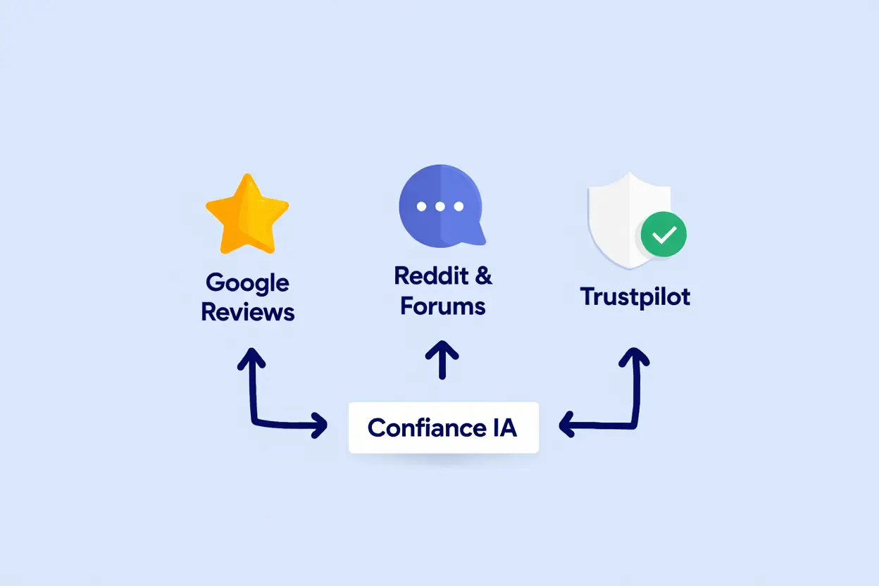 Sources de confiance IA pour l'e-réputation