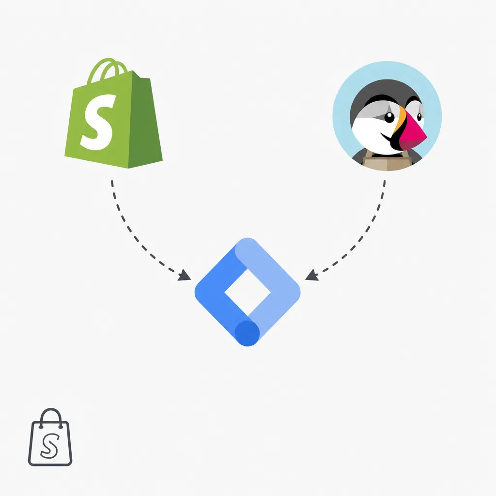 Google Tag Manager integration with ecommerce platforms such as Shopify and PrestaShop.