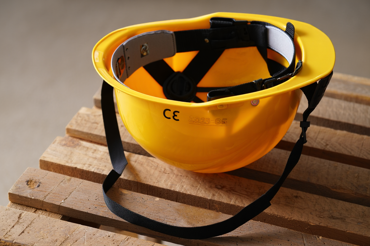 Casque de chantier jaune certifié EN 397
