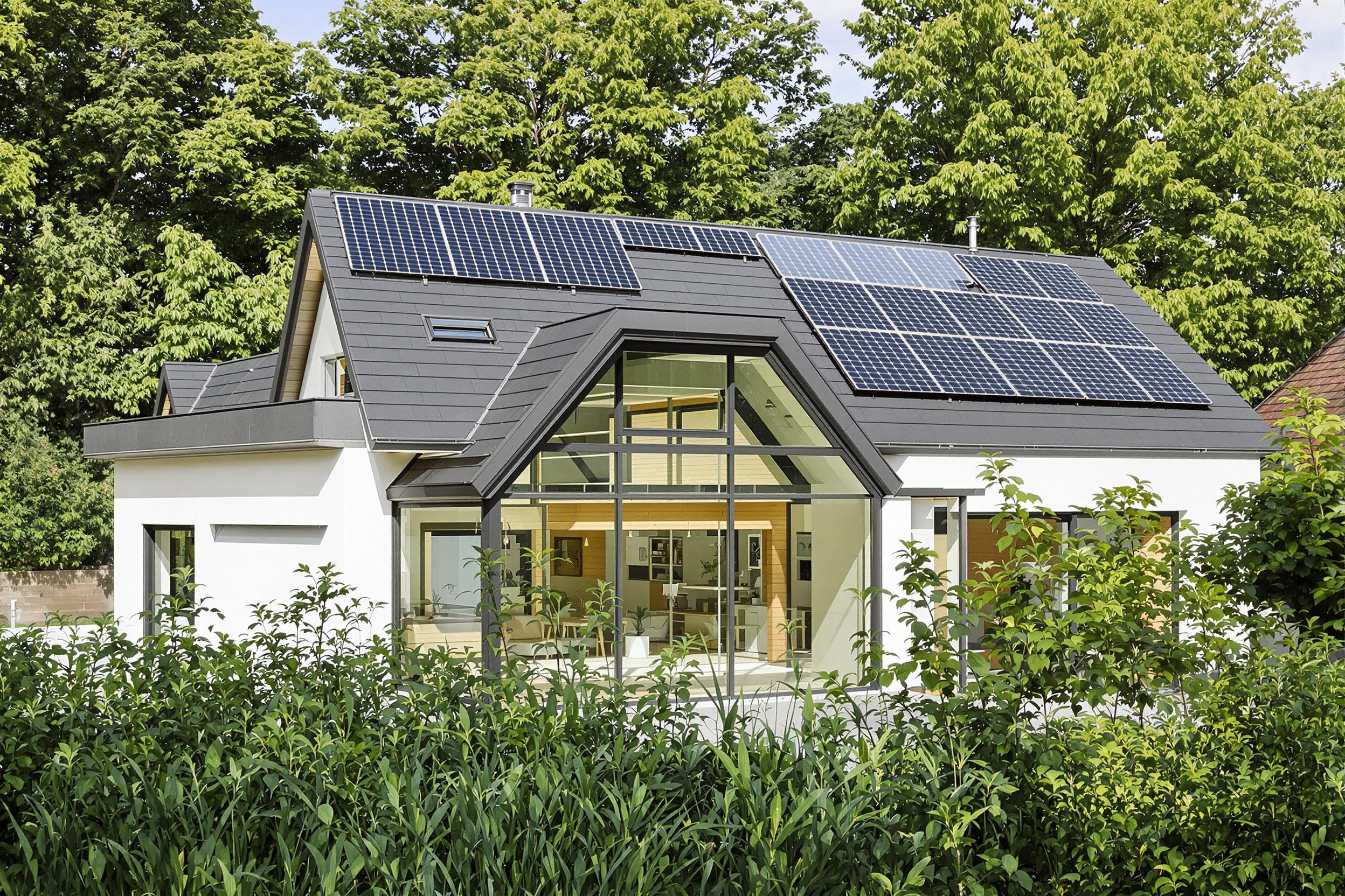 Une maison moderne nouvellement construite avec une intégration avancée de la domotique