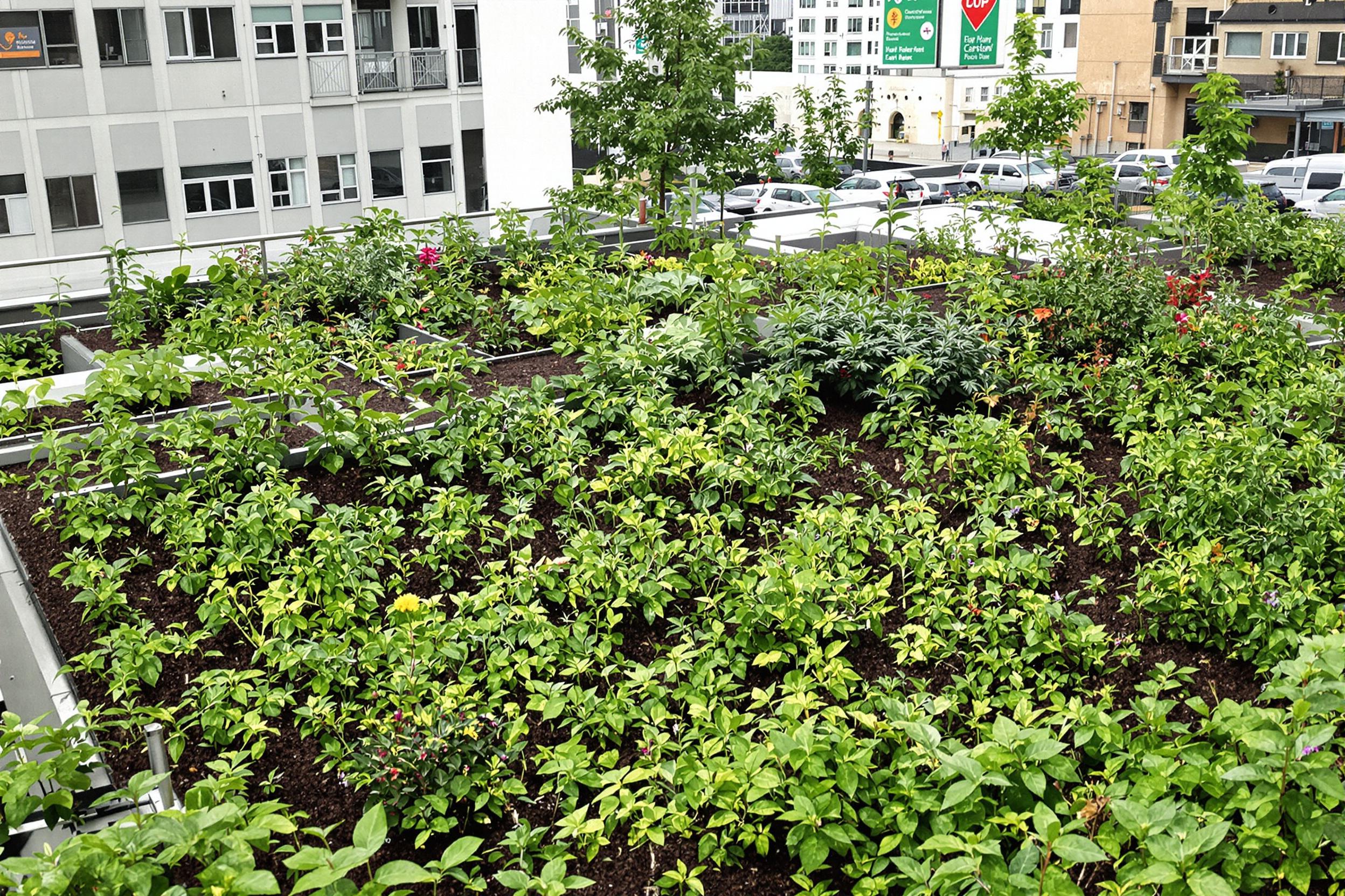 A thriving green roof system