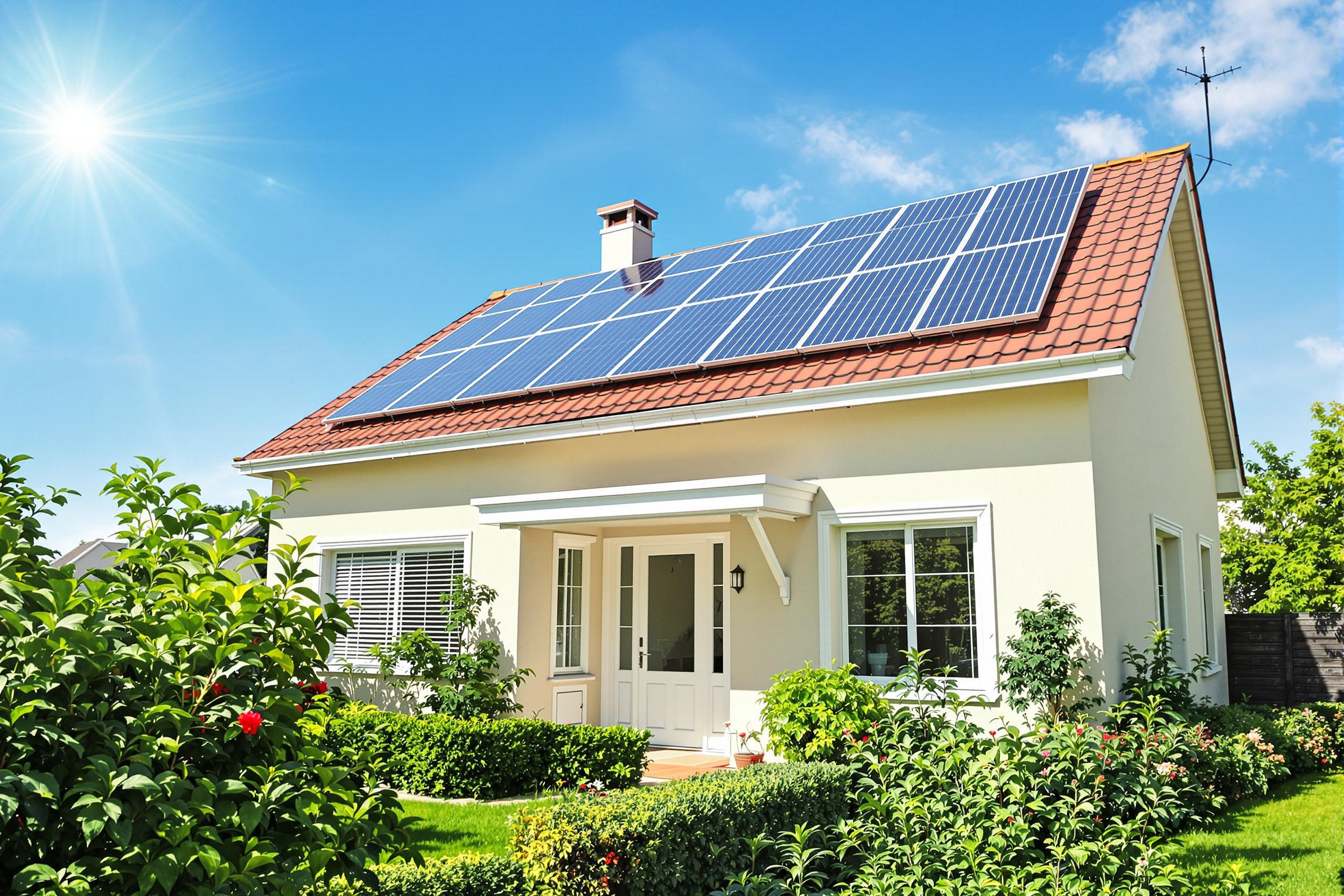 Maison avec panneaux solaires