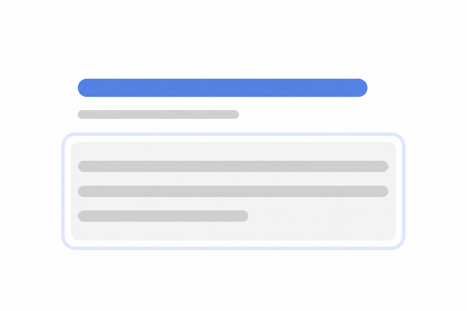 Illustrazione di un risultato di ricerca: titolo, indirizzo del sito e blocco di descrizione messo in evidenza.