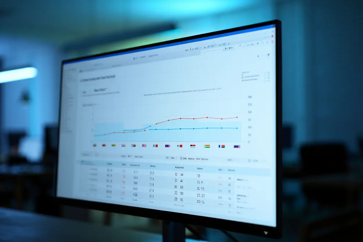 Dashboard de métricas SEO por país