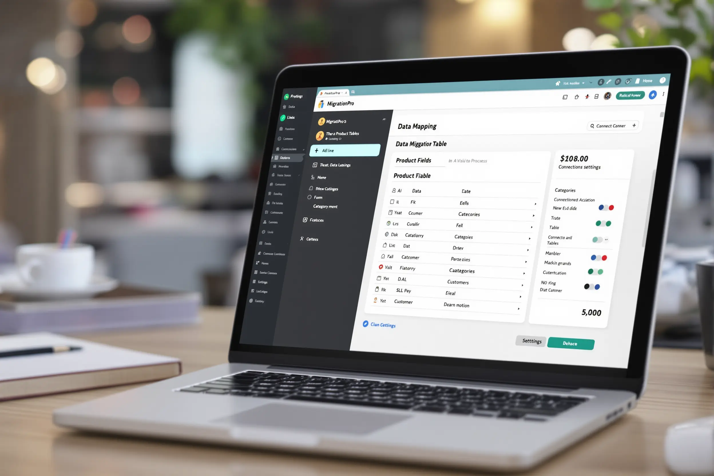 Interface du module MigrationPro pour PrestaShop