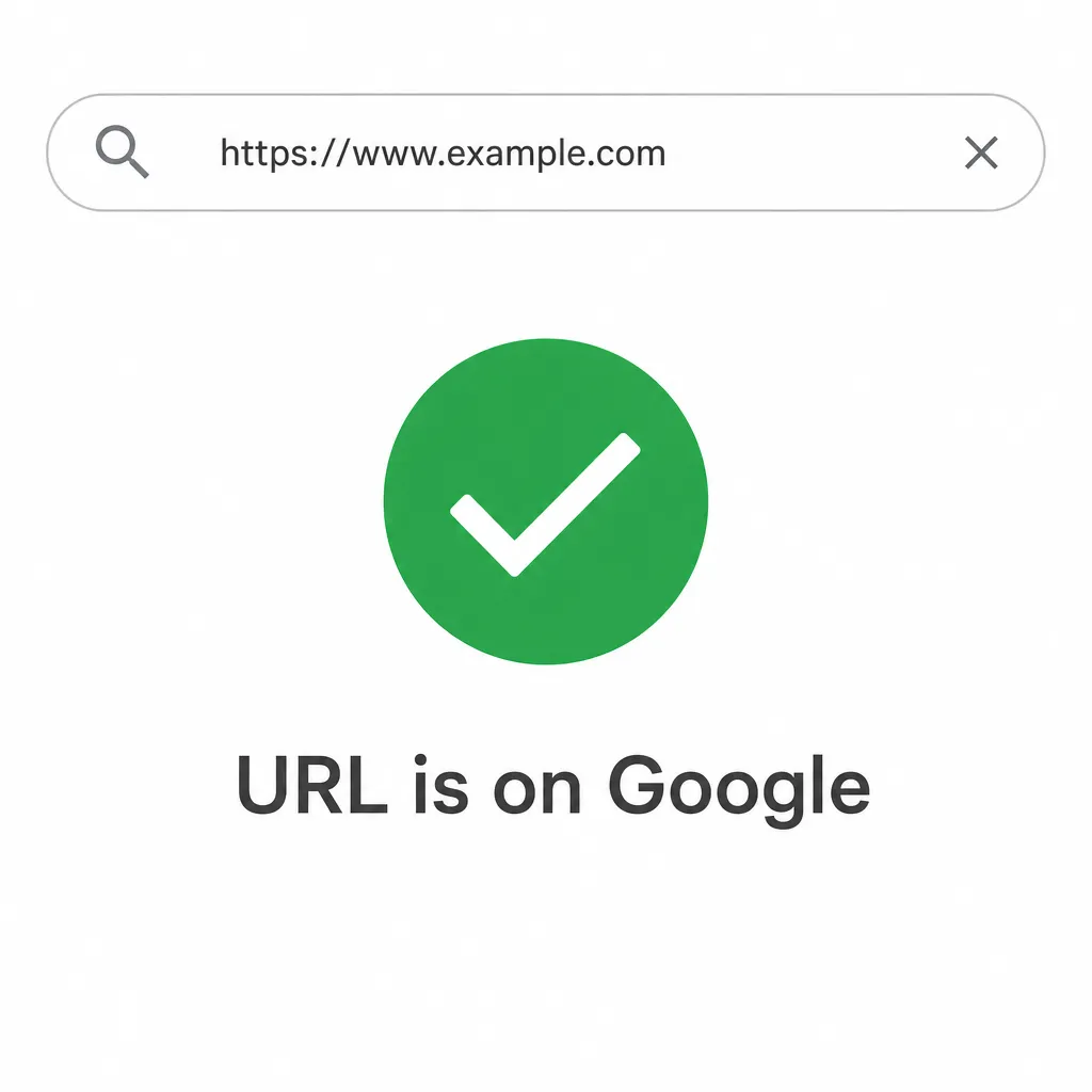 Google Search Console URL Inspection tool showing a positive result with the message 'URL is on Google'.