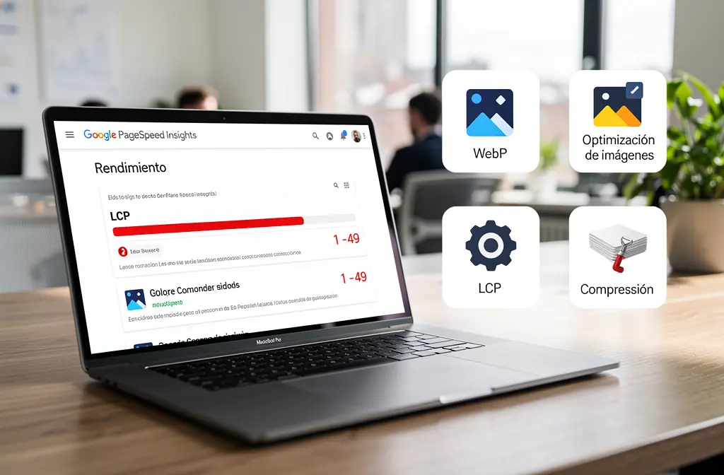 PageSpeed Insights mostrando optimización de LCP