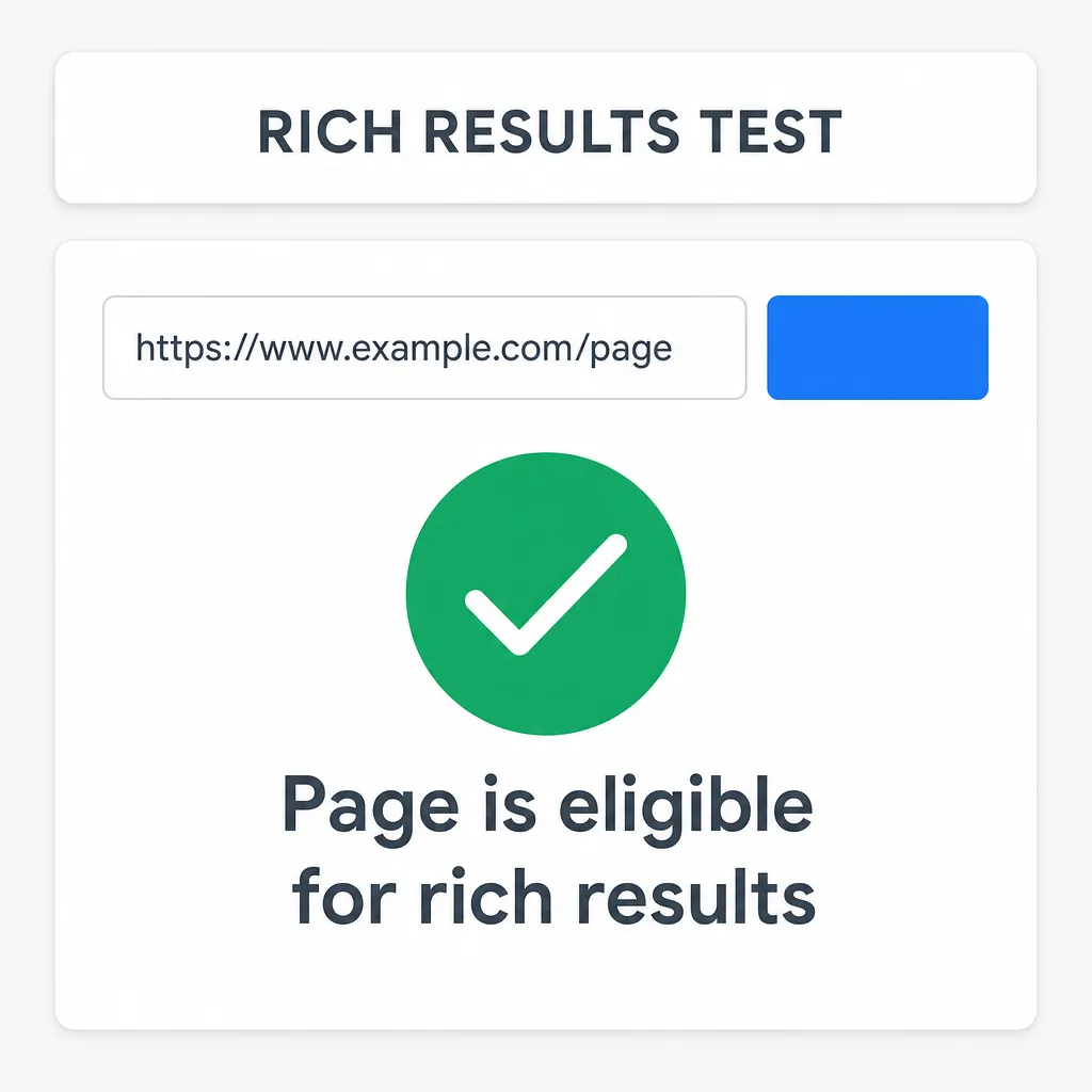 Example of a successful check in Google's Rich Results Test, showing a page eligible for rich results.