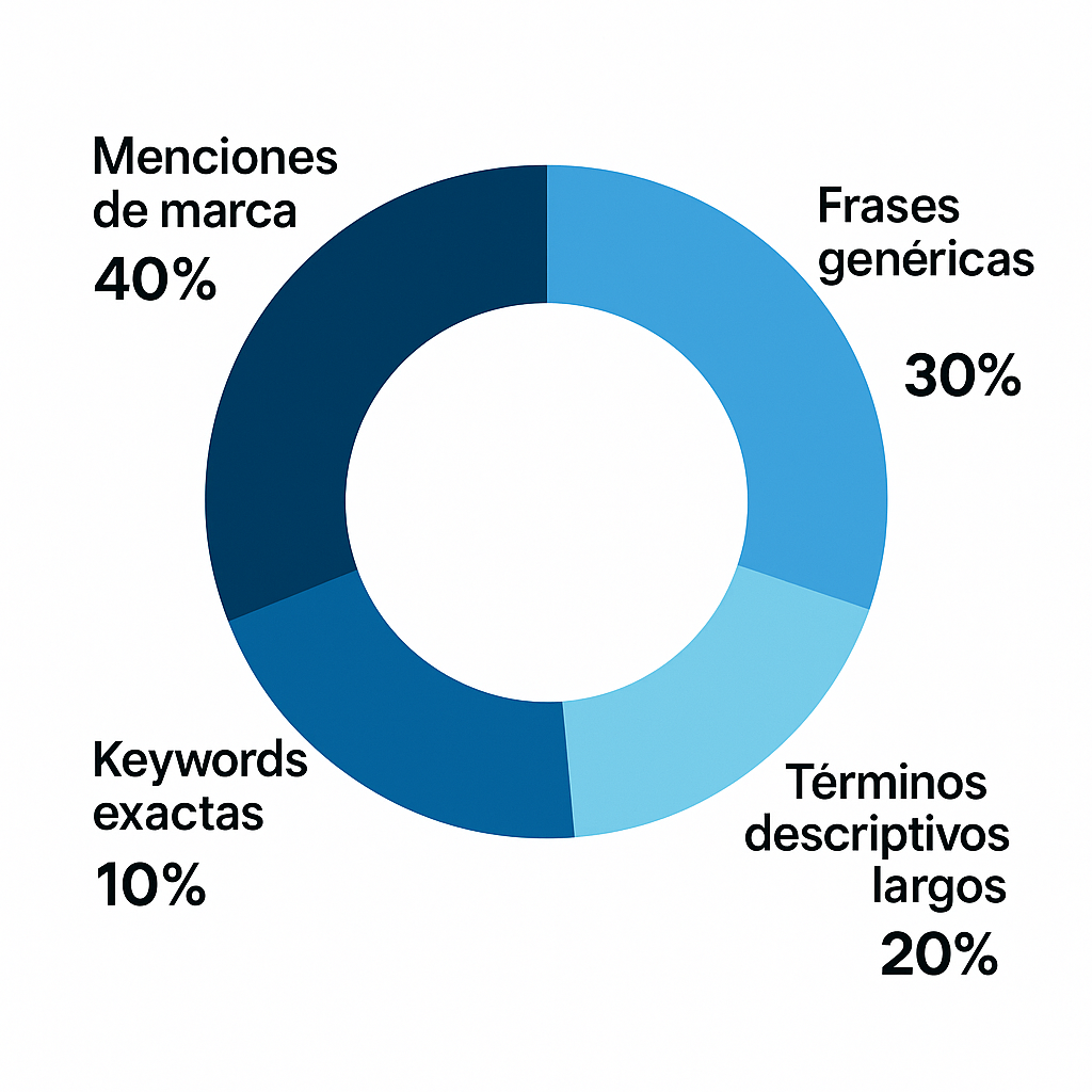 Gráfico que muestra la distribución ideal del anchor text para una estrategia de link building segura.