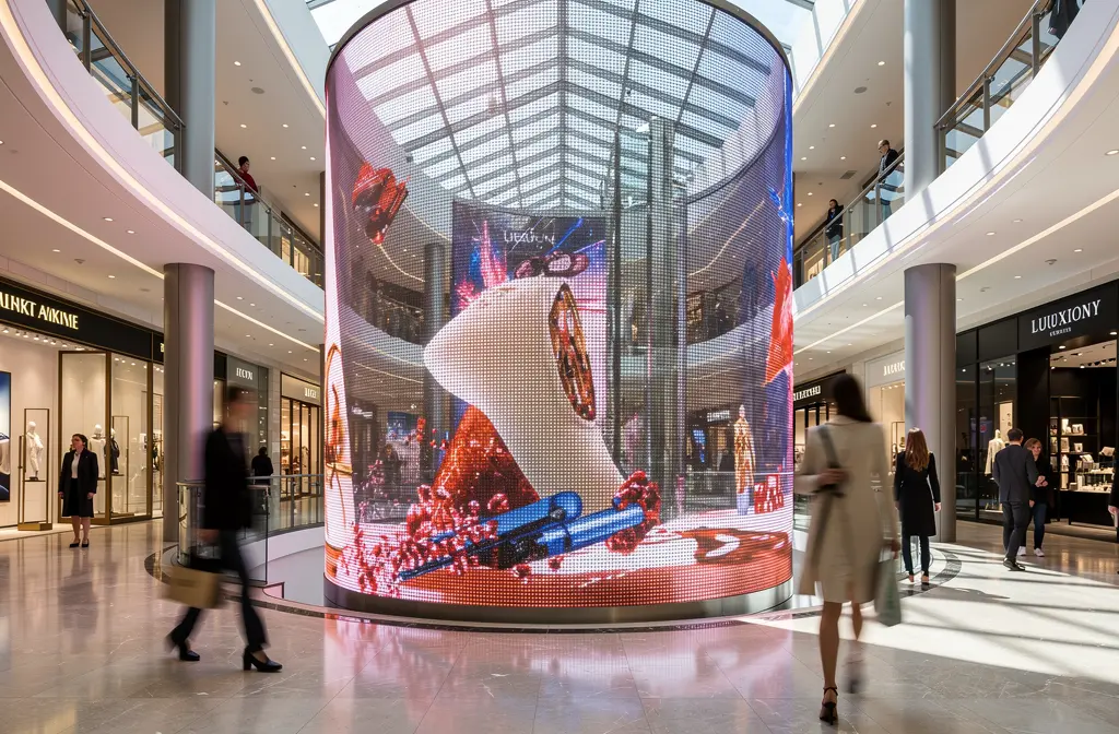 Écran LED transparent flexible intégré à l'architecture