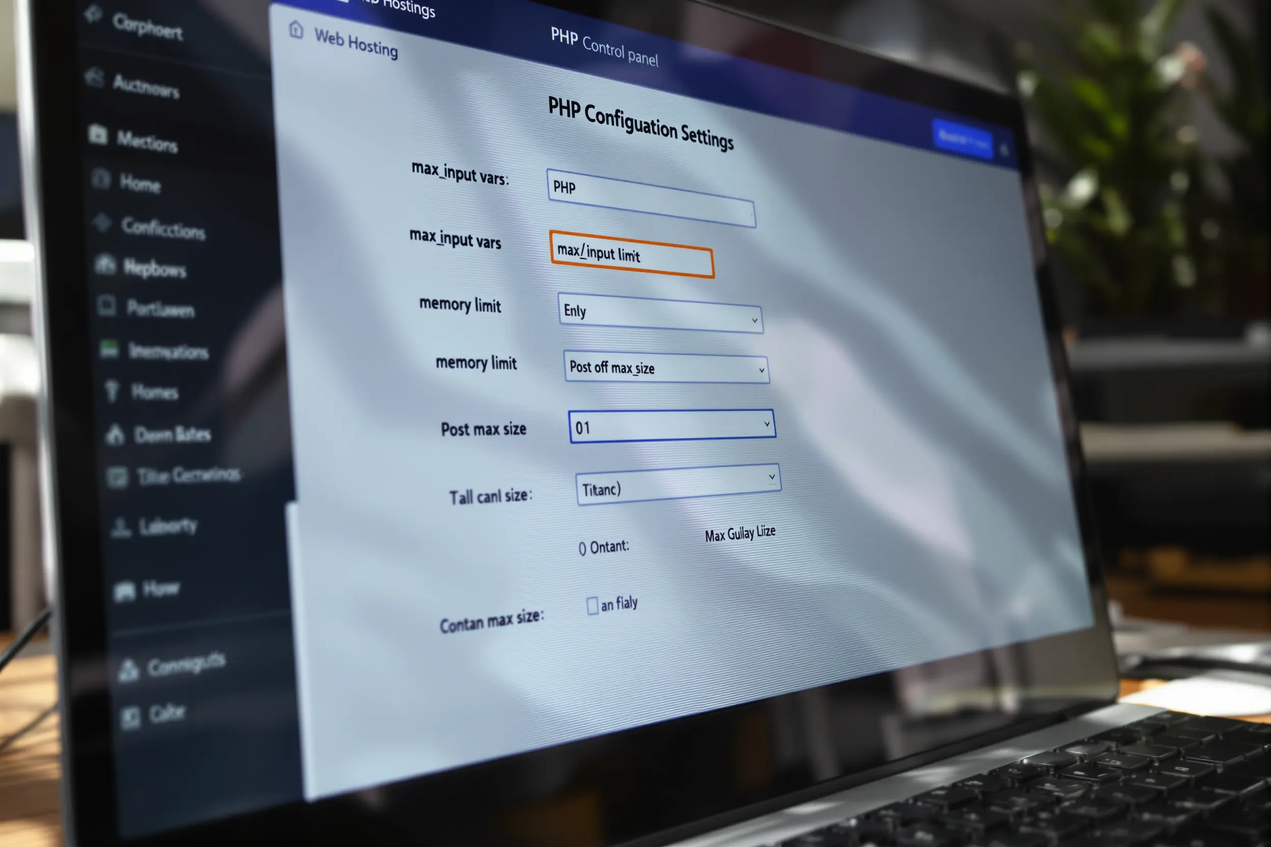 Configuration des paramètres PHP dans un panneau de contrôle