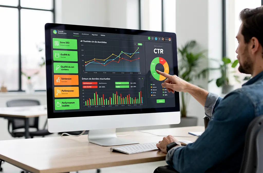 Tableau de bord d'audit SEO avec données structurées
