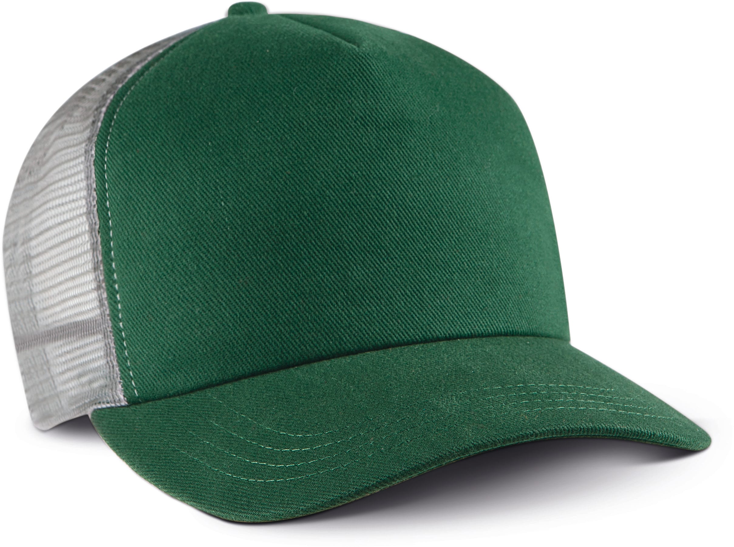 Casquette verte et blanche en maille, produit promotionnel idéal pour le merchandising sportif du club.