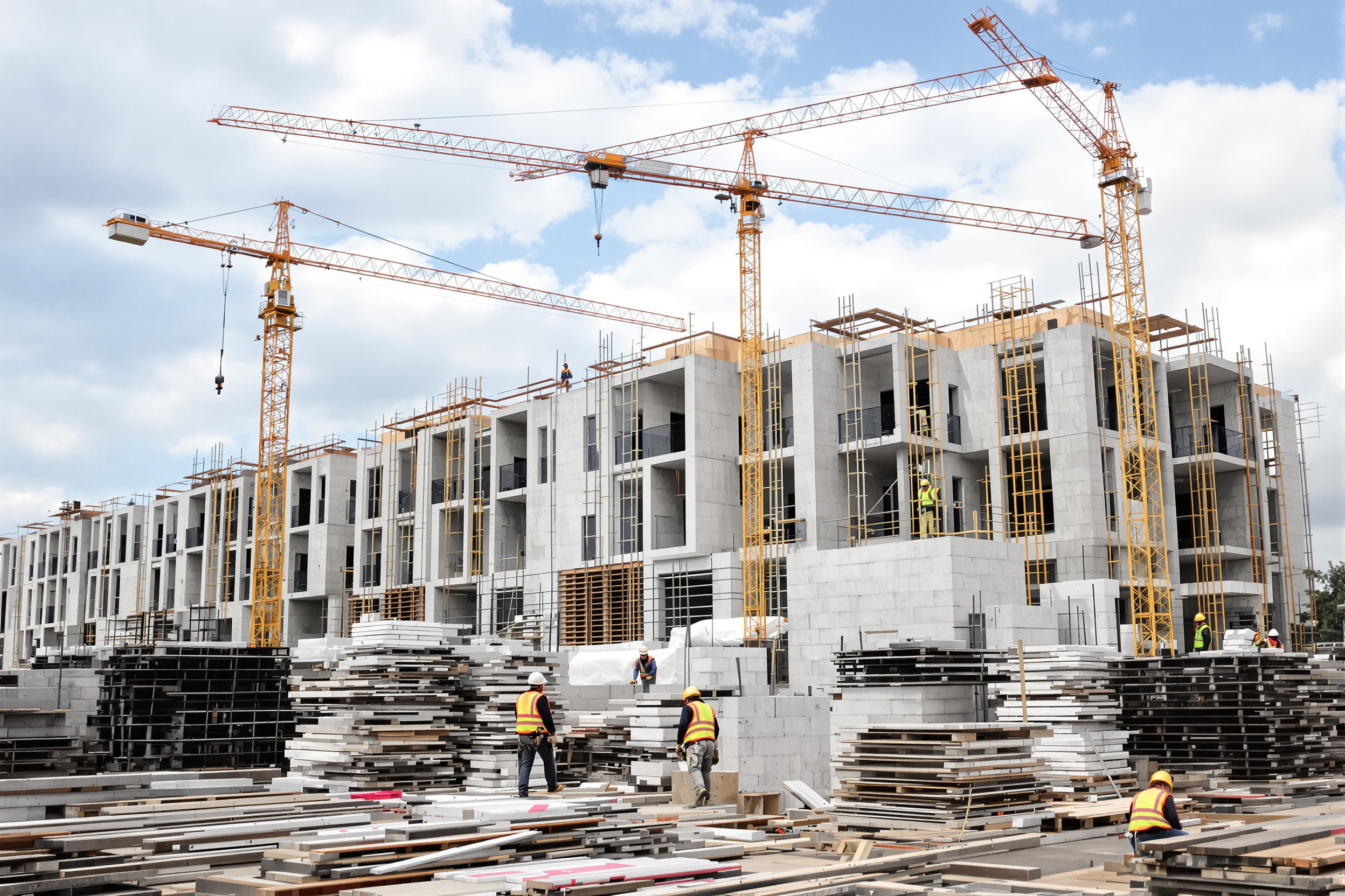 Chantier de construction résidentiel en activité