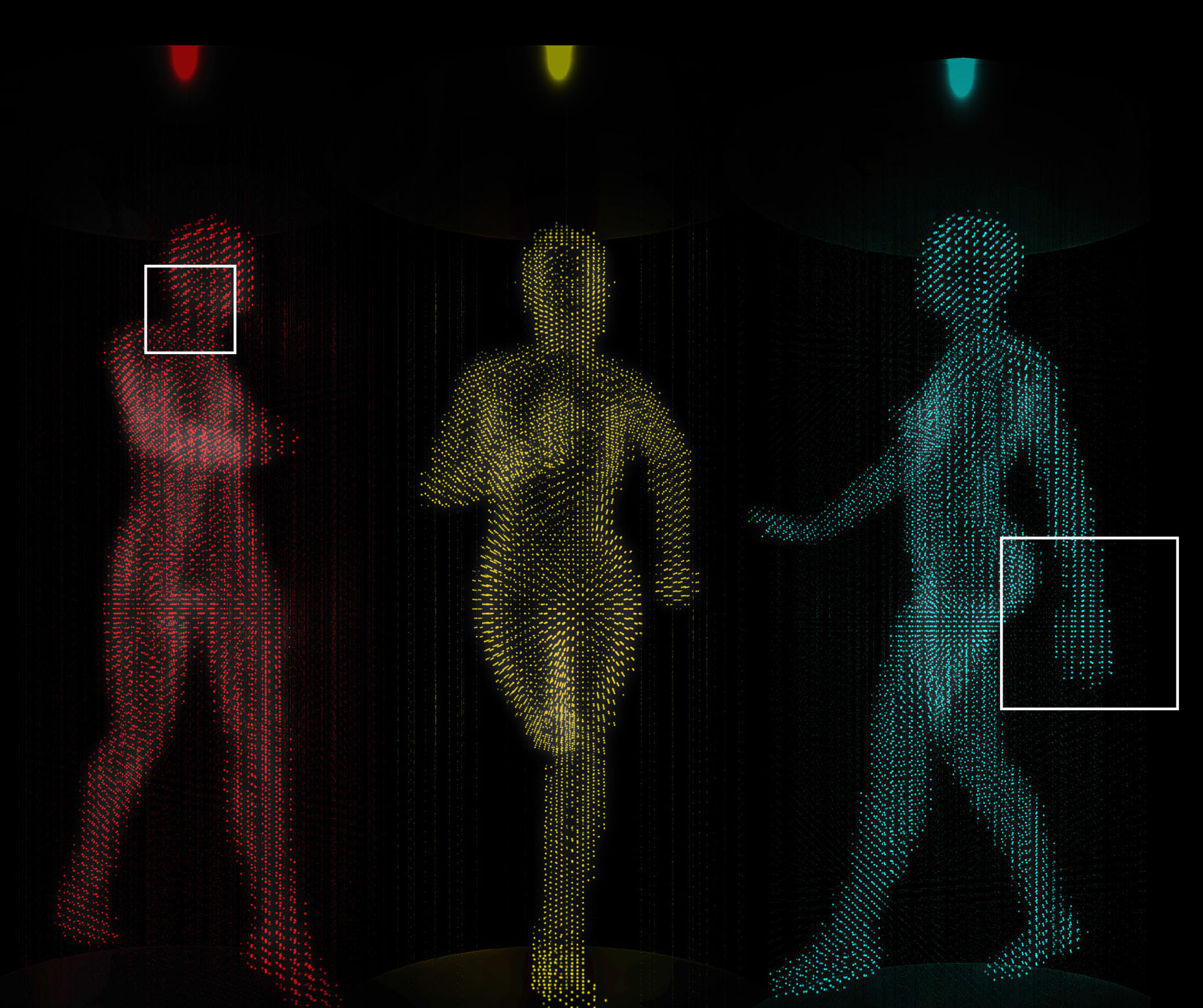 Écran 3D LED - vidéo dans l'espace, transparente et en temps réel