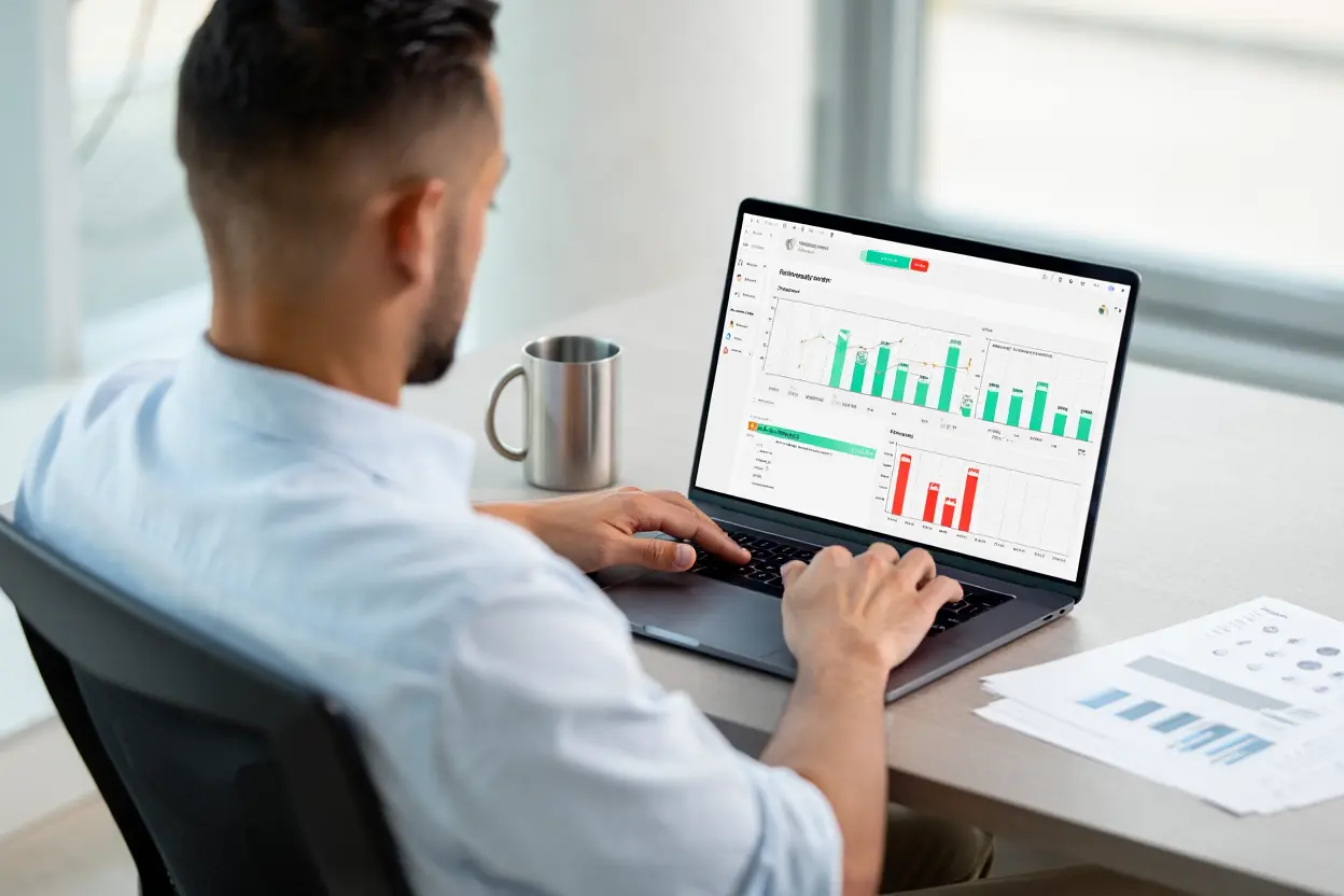 Dashboard de rank tracker en uso