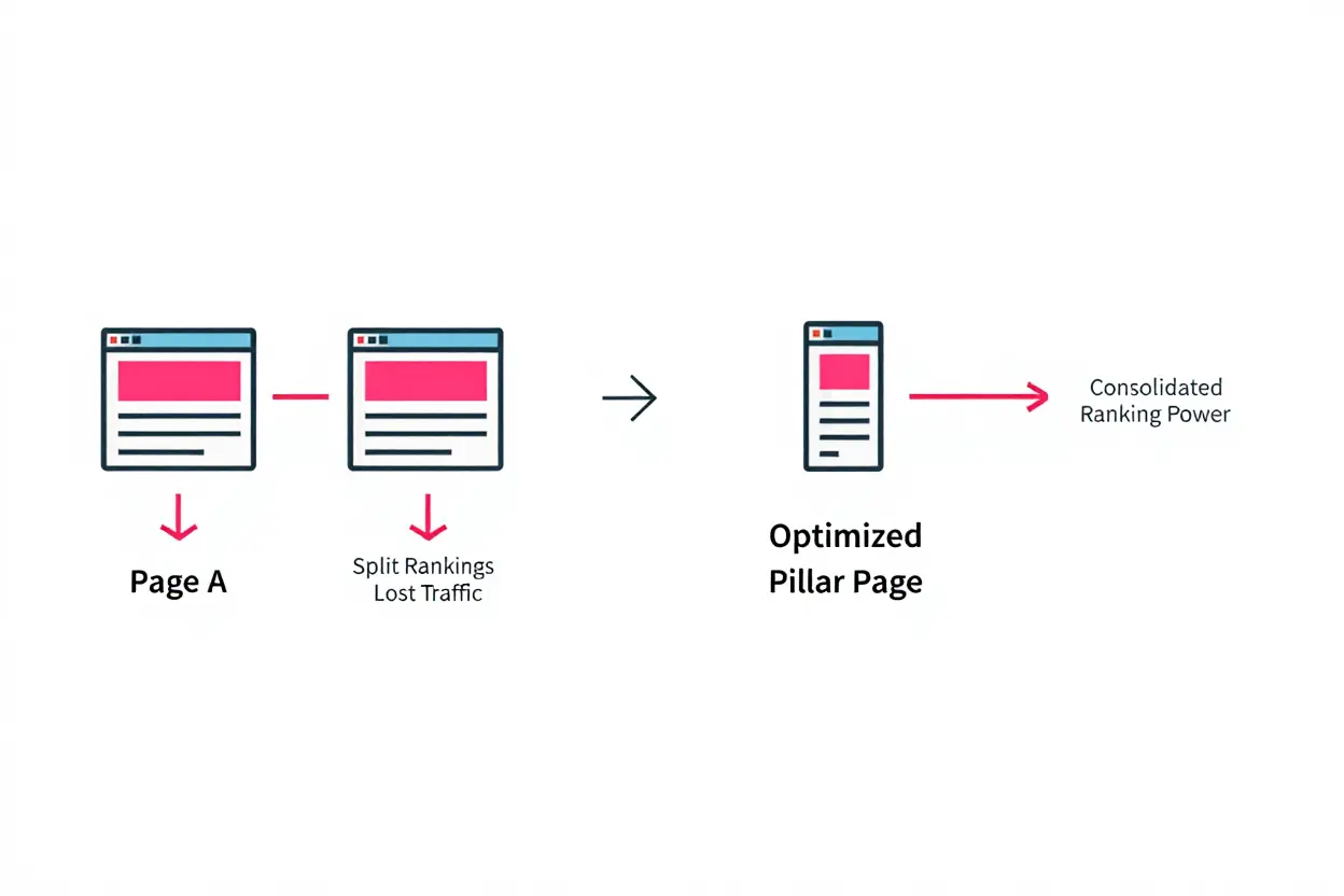 Keyword cannibalization diagram