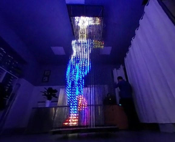 Écran 3D LED - vidéo dans l'espace, transparente et en temps réel