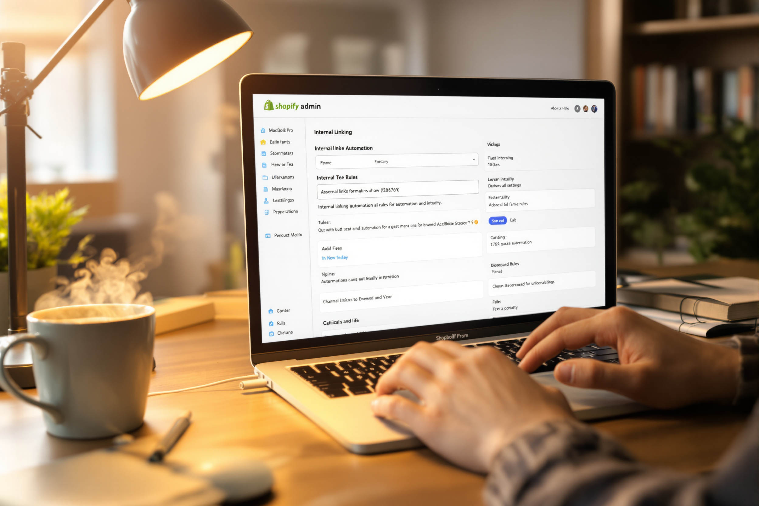 Configuration d'automatisation de liens dans Shopify