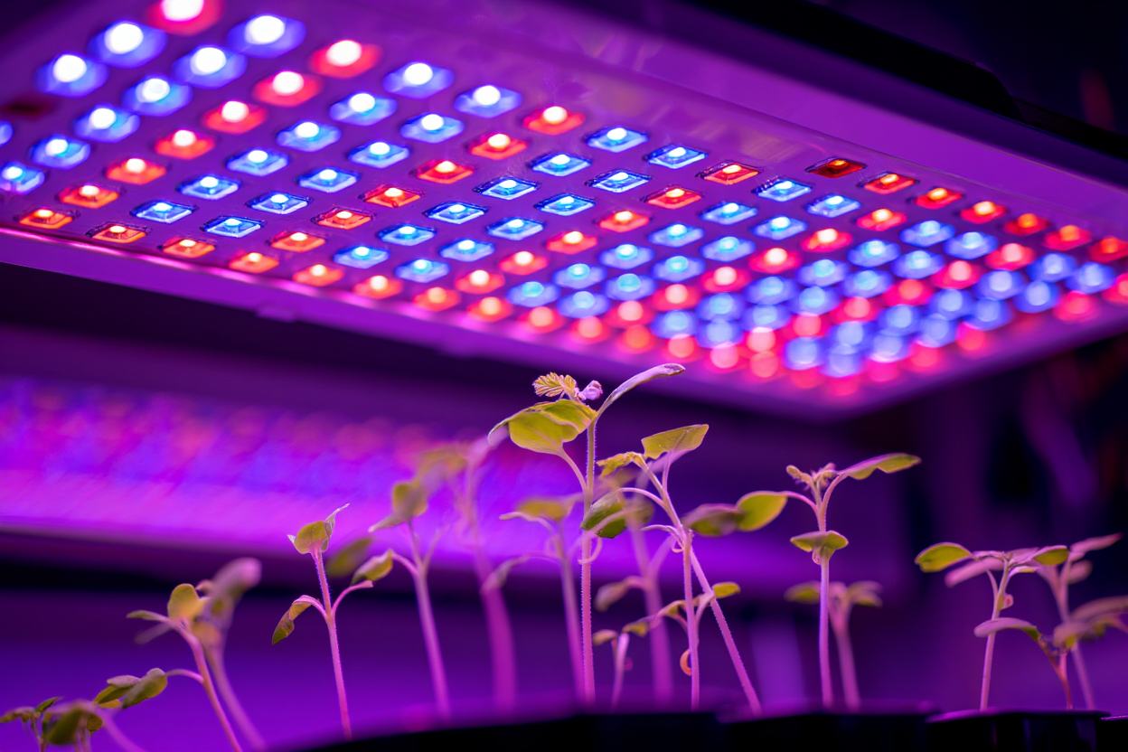 Violettes LED-Spektrum für Sämlinge im Innenbereich