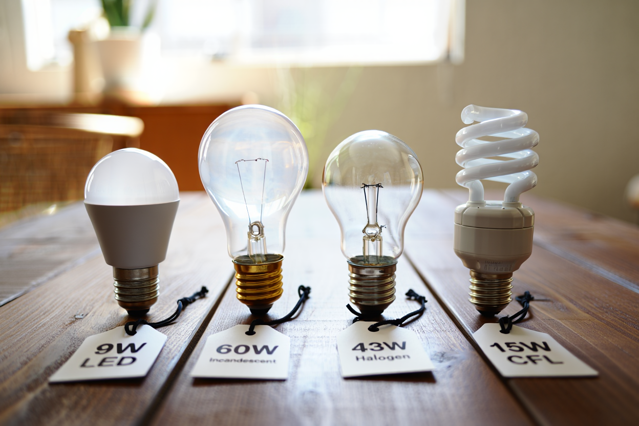 Comparaison de différents types d'ampoules