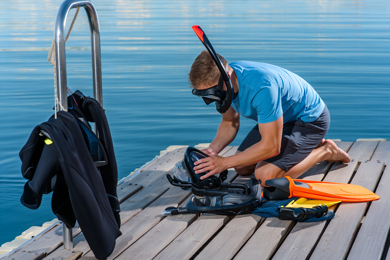 Pulizia e conservazione corretta della maschera boccaglio e pinne da snorkeling