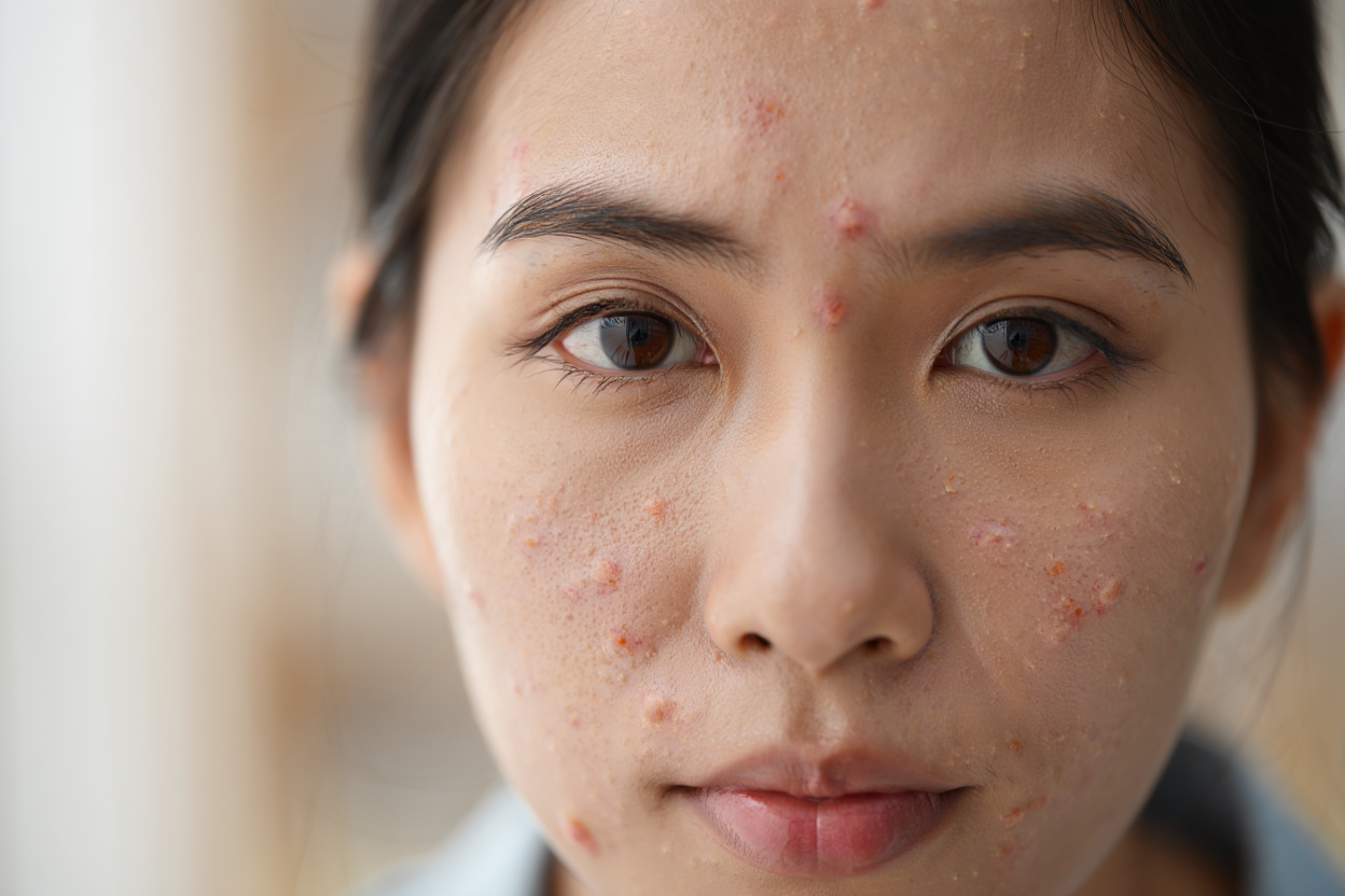 Ragazza che nuota in mare con pelle luminosa