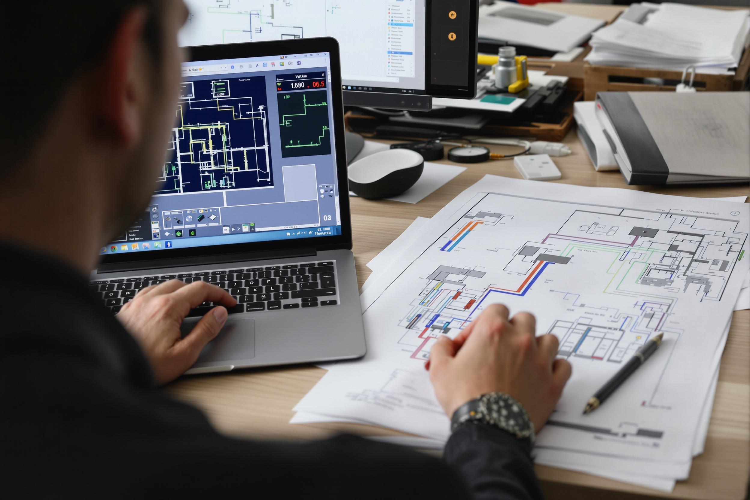 Professional workspace with ventilation study