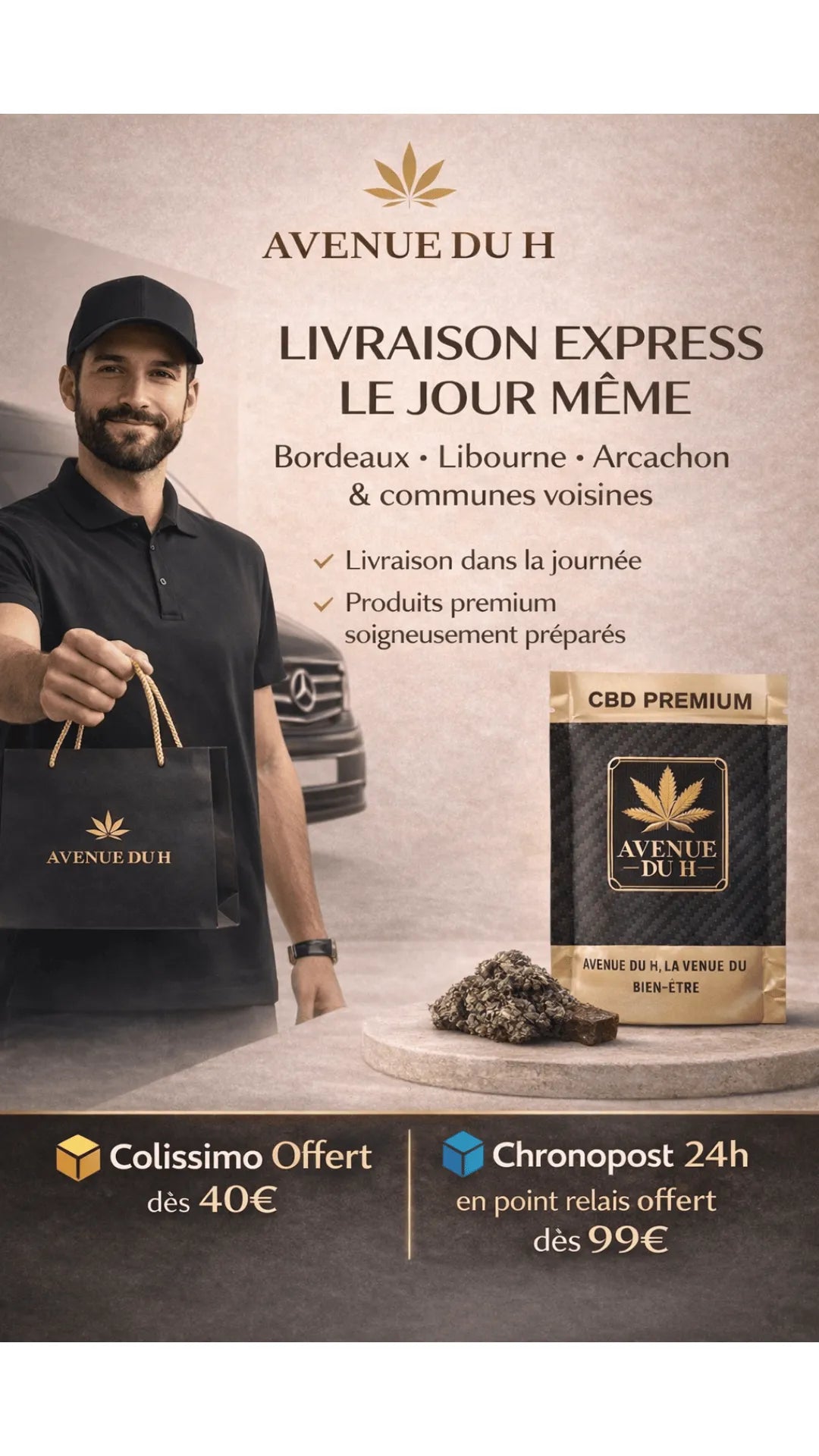 Avenue du H - Livraison de Fleurs de CBD et produits CBD sur Bordeaux